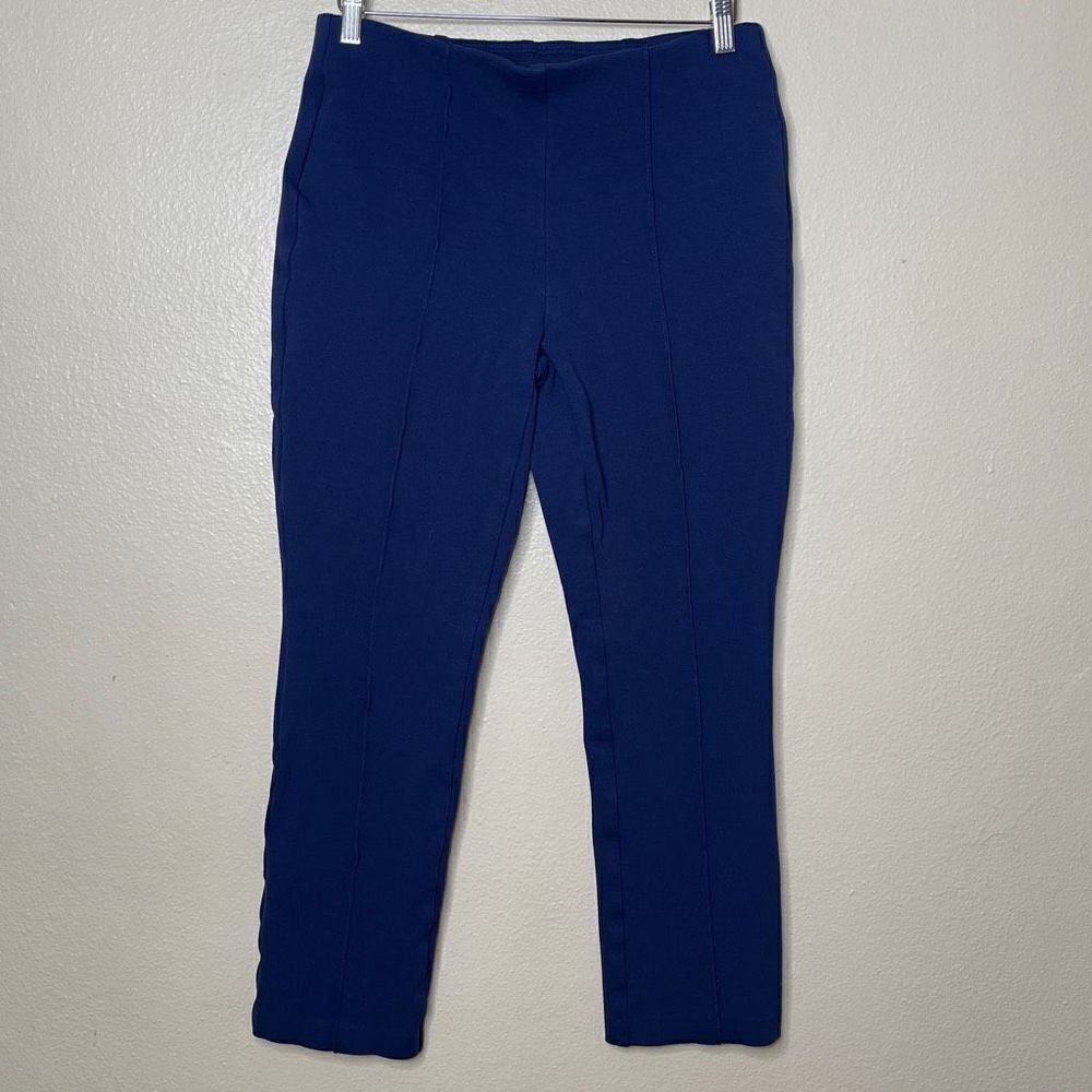 Chico's Pants Women's 6 Navy Blue Stretch Leggings Pull On Casual